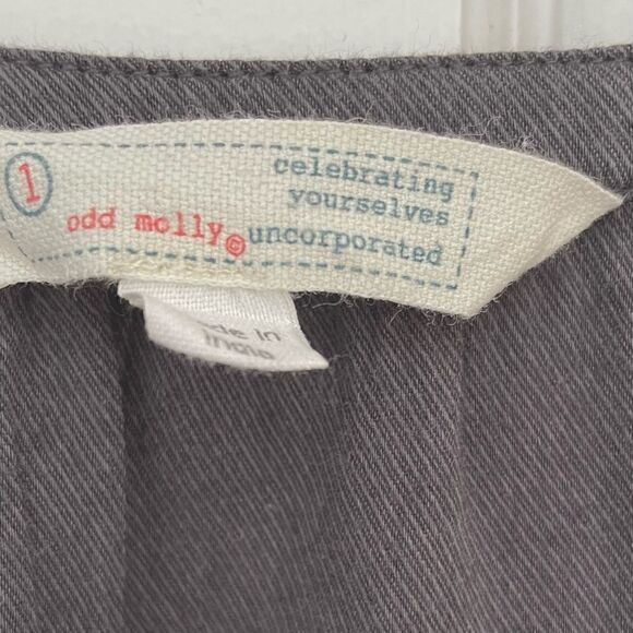 Odd Molly Mini Dress, Grey with Embroidery. - Picture 5 of 5